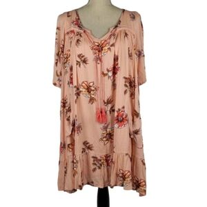 Altered State Floral Peach Dress with Tassel Detail